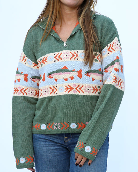 Fishing Season Crop Sweater